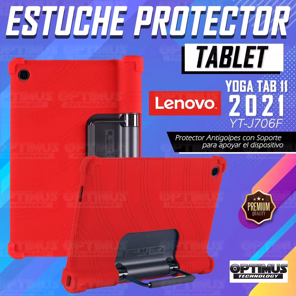 Kit Estuche Protector Antigolpes + Teclado Mouse Touchpad Bluetooth Lenovo Yoga Tab 11 2021 YT-J706F OPTIMUS TECHNOLOGY™ - 30