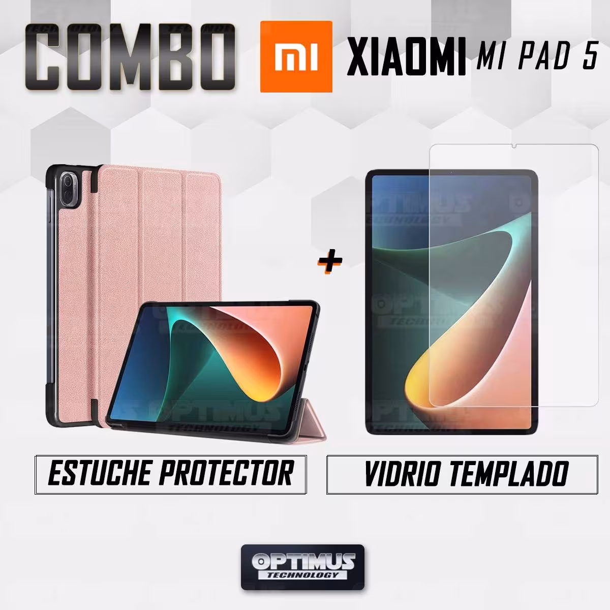 Kit Vidrio Cristal Templado Y Estuche Case Protector para Tablet Xiaomi Mi Pad 5 | OPTIMUS TECHNOLOGY™ | KT-VTP-ESTA-XMI-MP-5 |
