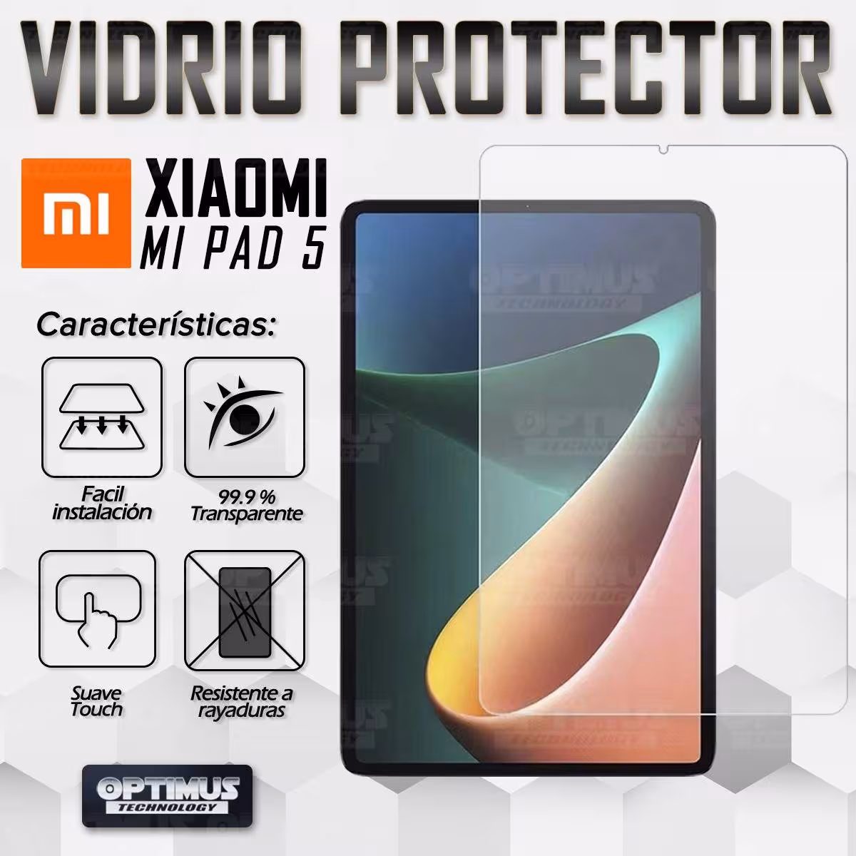 Kit Vidrio Cristal Templado Y Estuche Case Protector para Tablet Xiaomi Mi Pad 5 | OPTIMUS TECHNOLOGY™ | KT-VTP-ESTA-XMI-MP-5 |