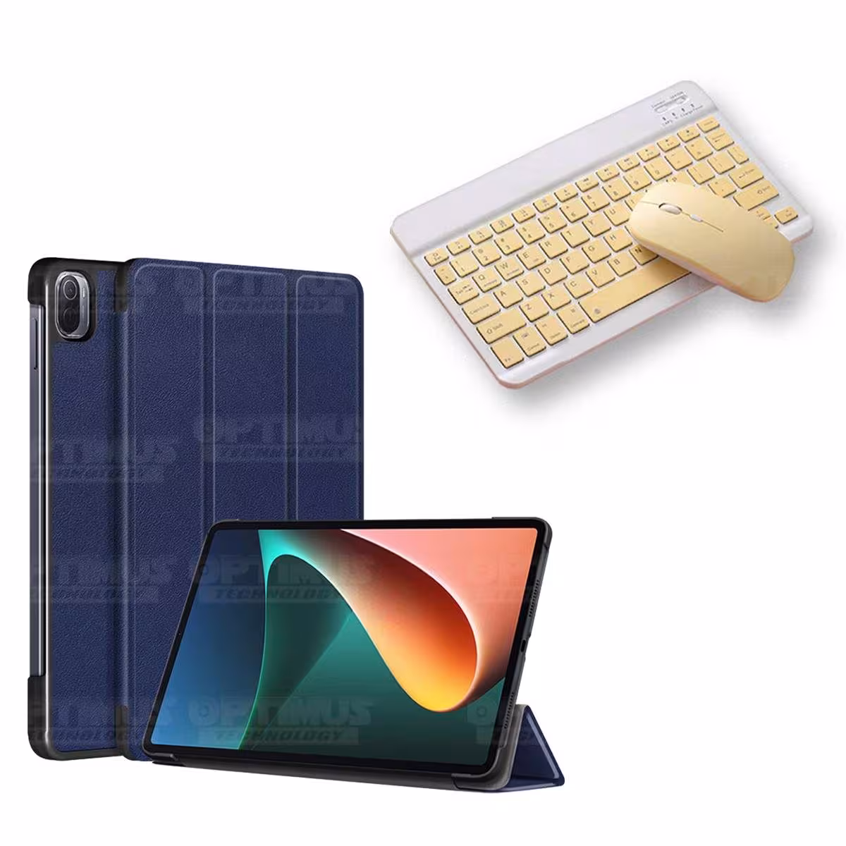 Kit Case Forro Protector + Teclado y Mouse Ratón Bluetooth para Tablet Xiaomi Mi Pad 5 OPTIMUS TECHNOLOGY™ - 2