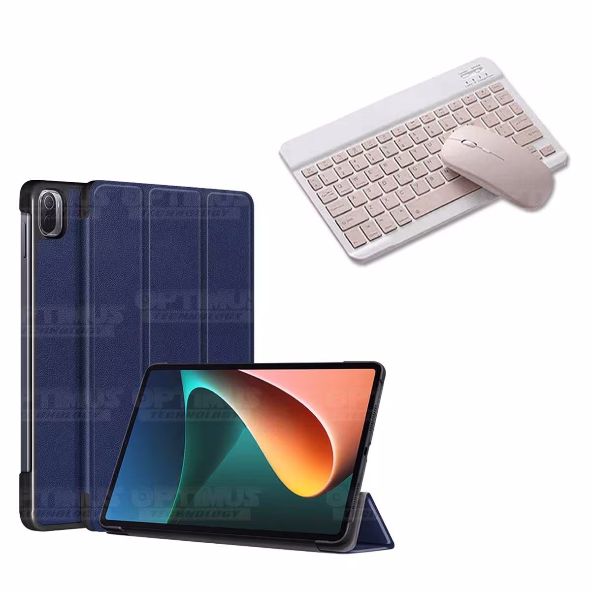 Kit Case Forro Protector + Teclado y Mouse Ratón Bluetooth para Tablet Xiaomi Mi Pad 5 OPTIMUS TECHNOLOGY™ - 5