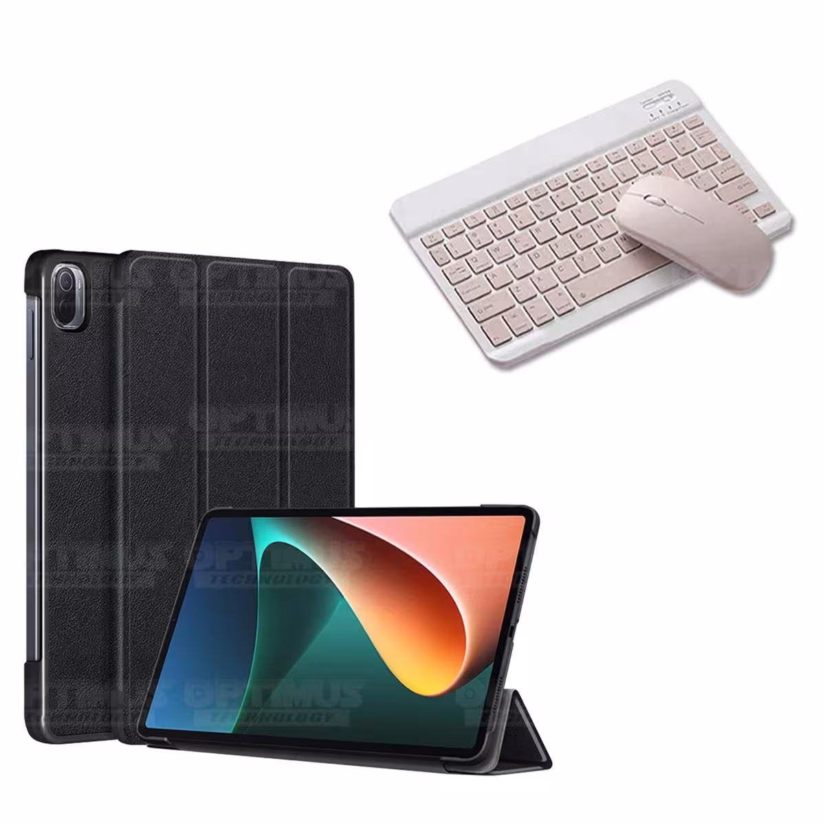 Kit Case Forro Protector + Teclado y Mouse Ratón Bluetooth para Tablet Xiaomi Mi Pad 5 OPTIMUS TECHNOLOGY™ - 11