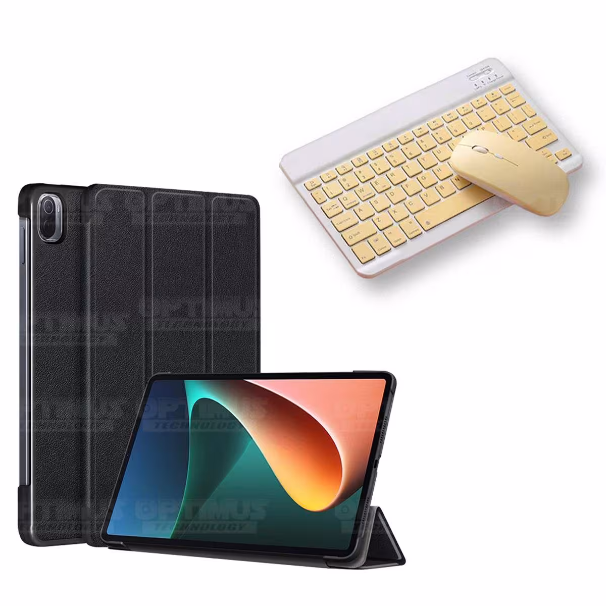 Kit Case Forro Protector + Teclado y Mouse Ratón Bluetooth para Tablet Xiaomi Mi Pad 5 OPTIMUS TECHNOLOGY™ - 14