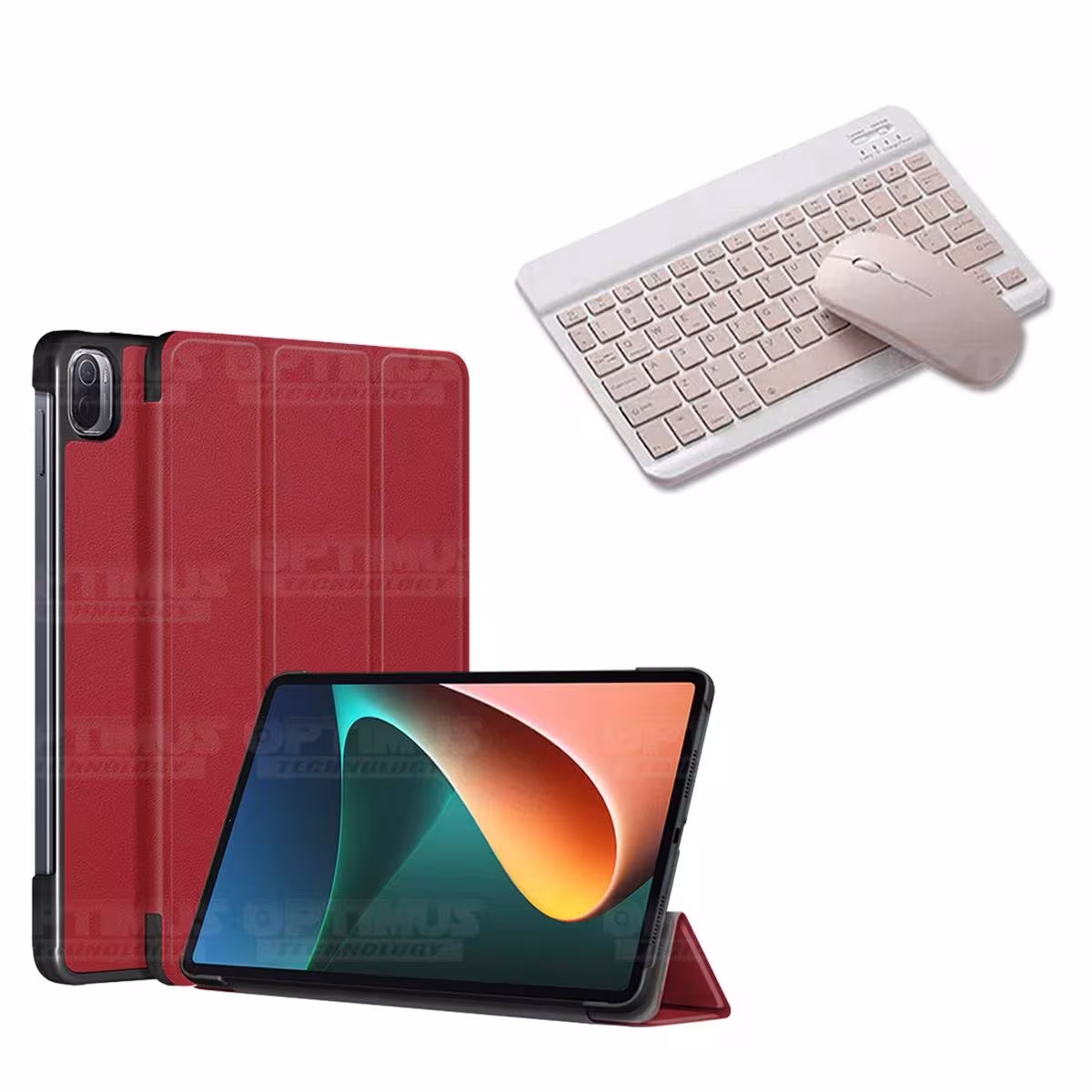 Kit Case Forro Protector + Teclado y Mouse Ratón Bluetooth para Tablet Xiaomi Mi Pad 5 OPTIMUS TECHNOLOGY™ - 16