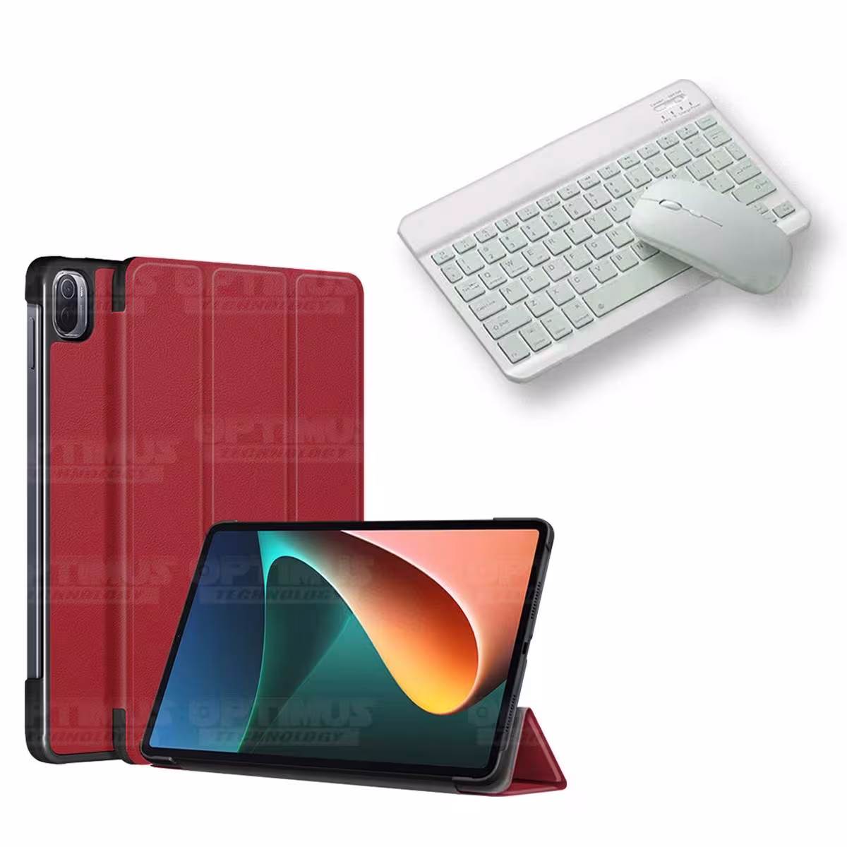 Kit Case Forro Protector + Teclado y Mouse Ratón Bluetooth para Tablet Xiaomi Mi Pad 5 OPTIMUS TECHNOLOGY™ - 18