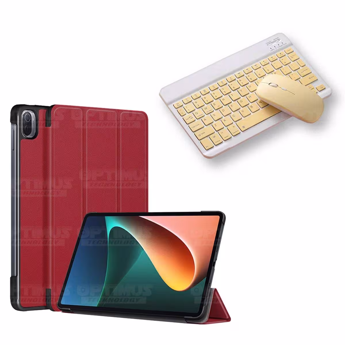 Kit Case Forro Protector + Teclado y Mouse Ratón Bluetooth para Tablet Xiaomi Mi Pad 5 OPTIMUS TECHNOLOGY™ - 19