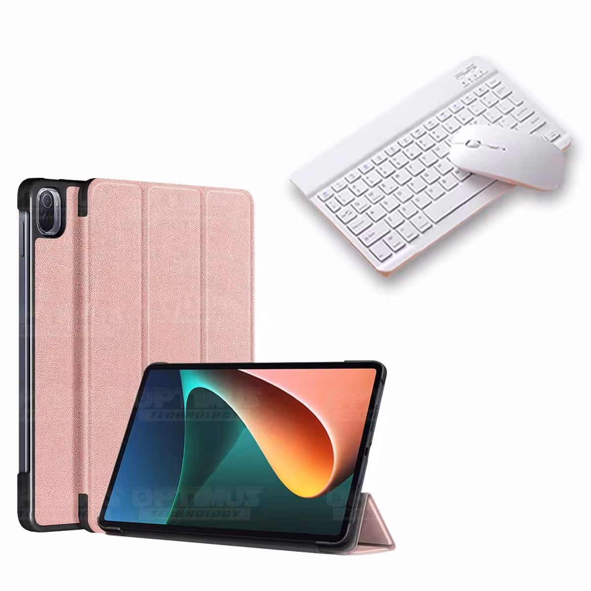 Kit Case Forro Protector + Teclado y Mouse Ratón Bluetooth para Tablet Xiaomi Mi Pad 5 OPTIMUS TECHNOLOGY™ - 21