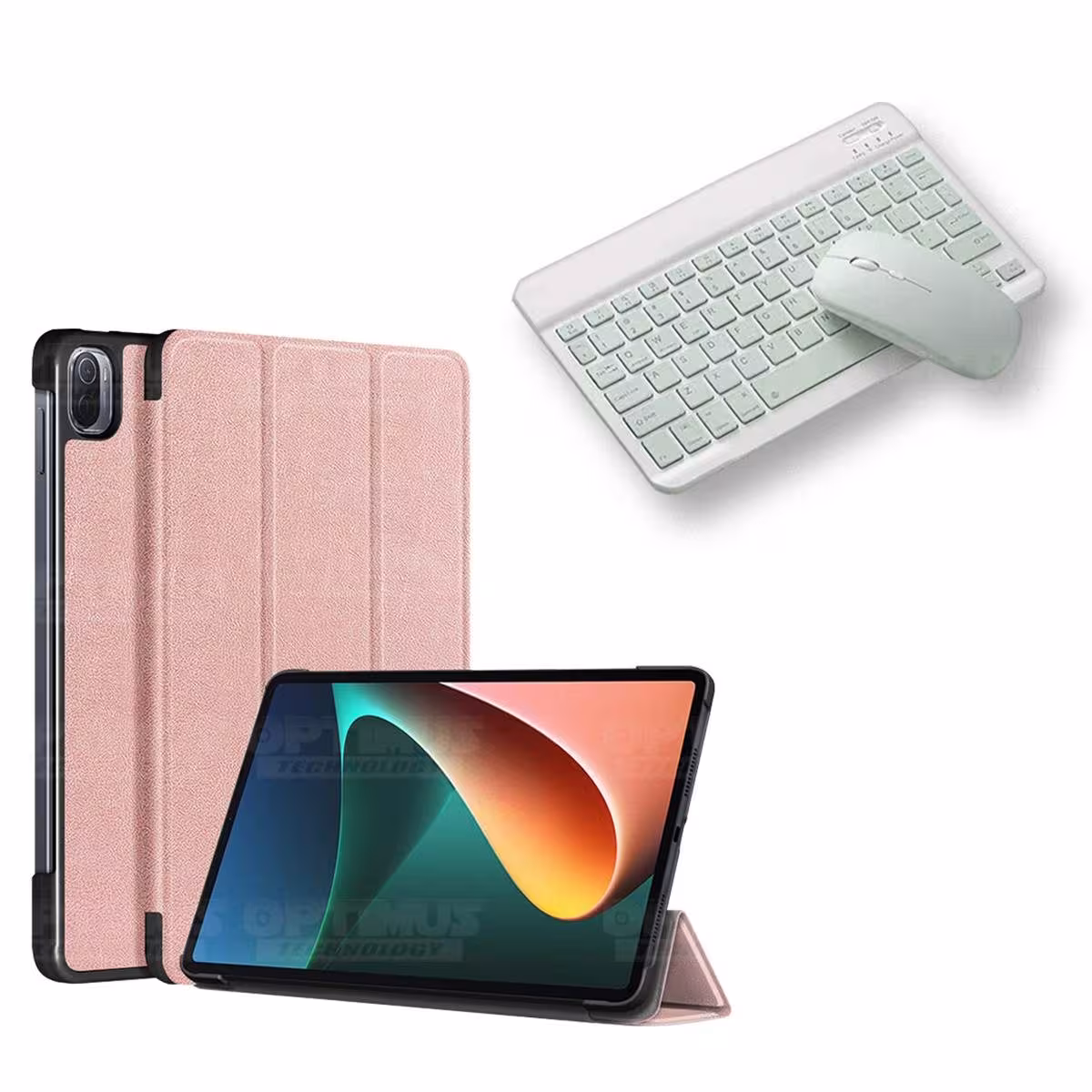 Kit Case Forro Protector + Teclado y Mouse Ratón Bluetooth para Tablet Xiaomi Mi Pad 5 OPTIMUS TECHNOLOGY™ - 23