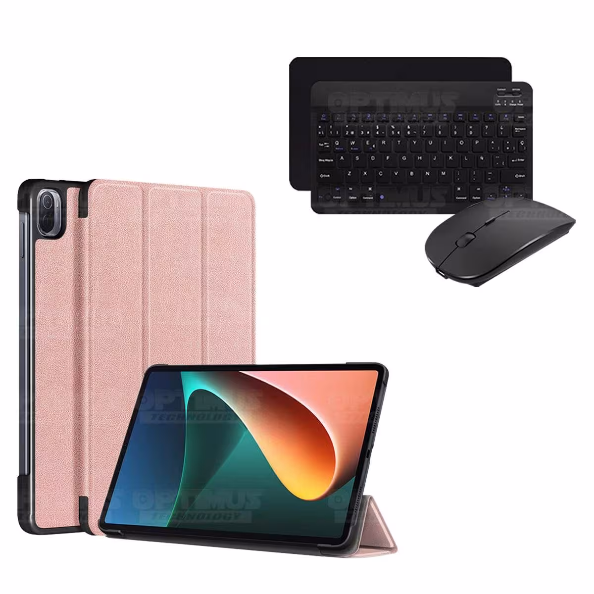 Kit Case Forro Protector + Teclado y Mouse Ratón Bluetooth para Tablet Xiaomi Mi Pad 5 OPTIMUS TECHNOLOGY™ - 24