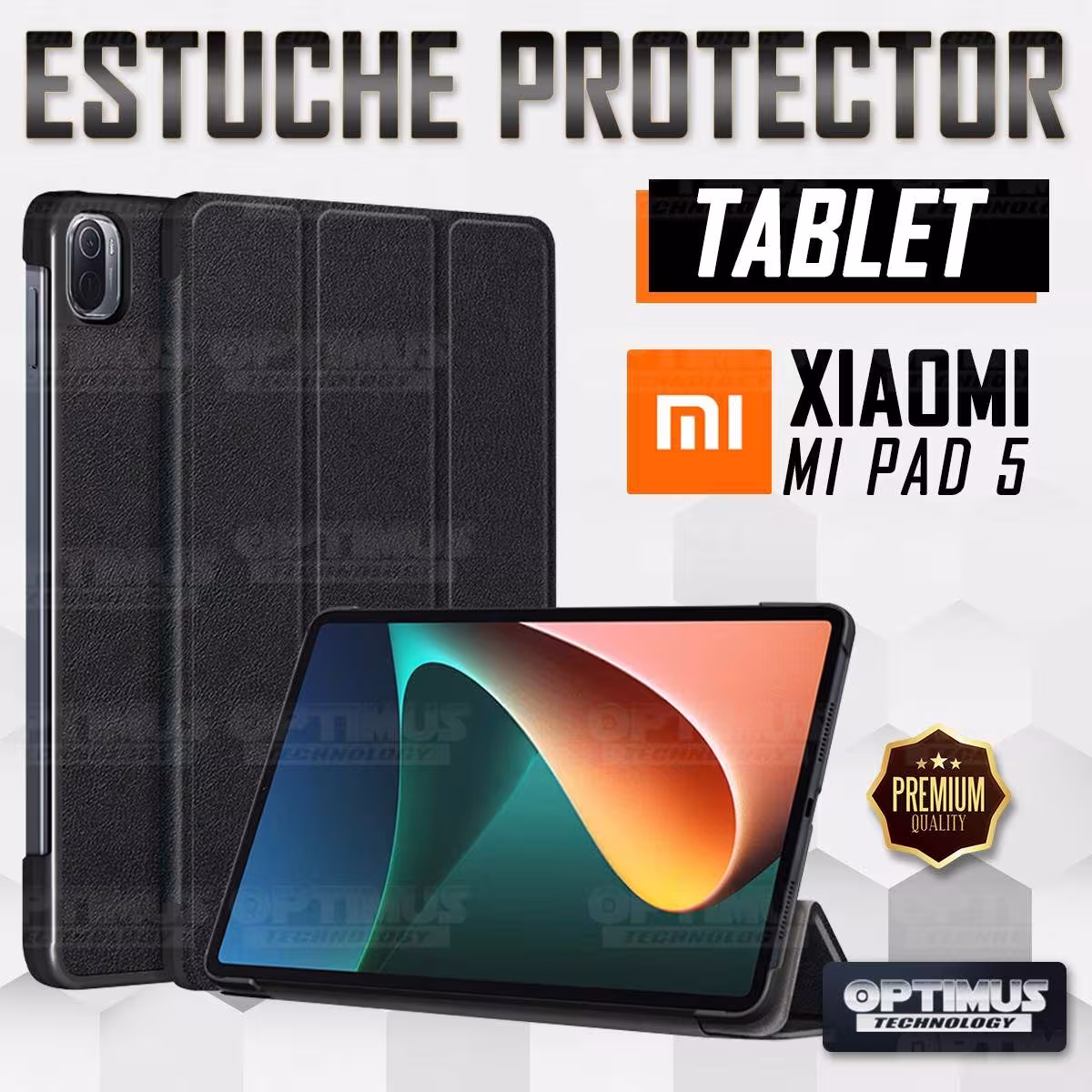Kit Case Forro Protector + Teclado y Mouse Ratón Bluetooth para Tablet Xiaomi Mi Pad 5 OPTIMUS TECHNOLOGY™ - 36