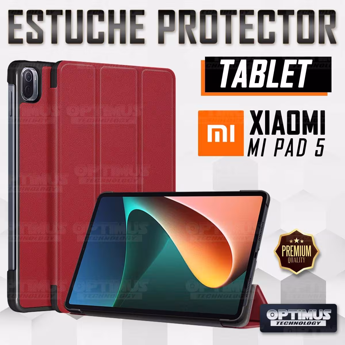 Kit Case Forro Protector + Teclado y Mouse Ratón Bluetooth para Tablet Xiaomi Mi Pad 5 OPTIMUS TECHNOLOGY™ - 40