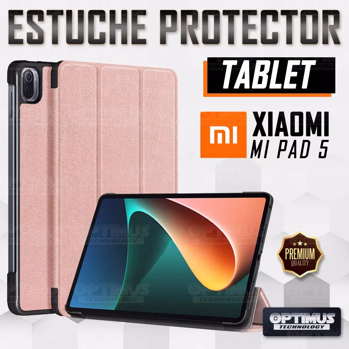 Kit Case Forro Protector + Teclado y Mouse Ratón Bluetooth para Tablet Xiaomi Mi Pad 5 OPTIMUS TECHNOLOGY™ - 44