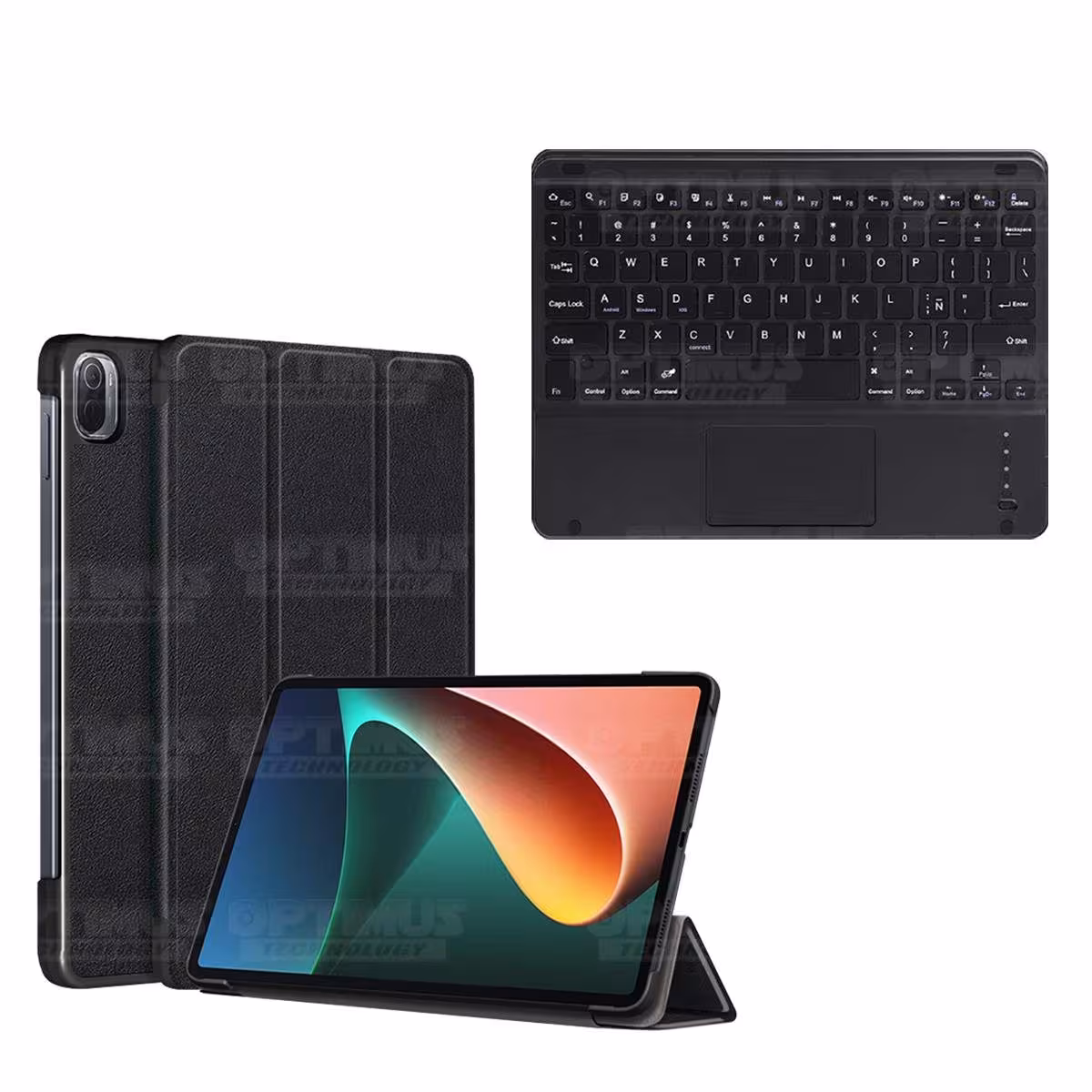 Kit Case Folio Protector + Teclado Mouse Touchpad Bluetooth para Tablet Xiaomi Mi Pad 5 OPTIMUS TECHNOLOGY™ - 8