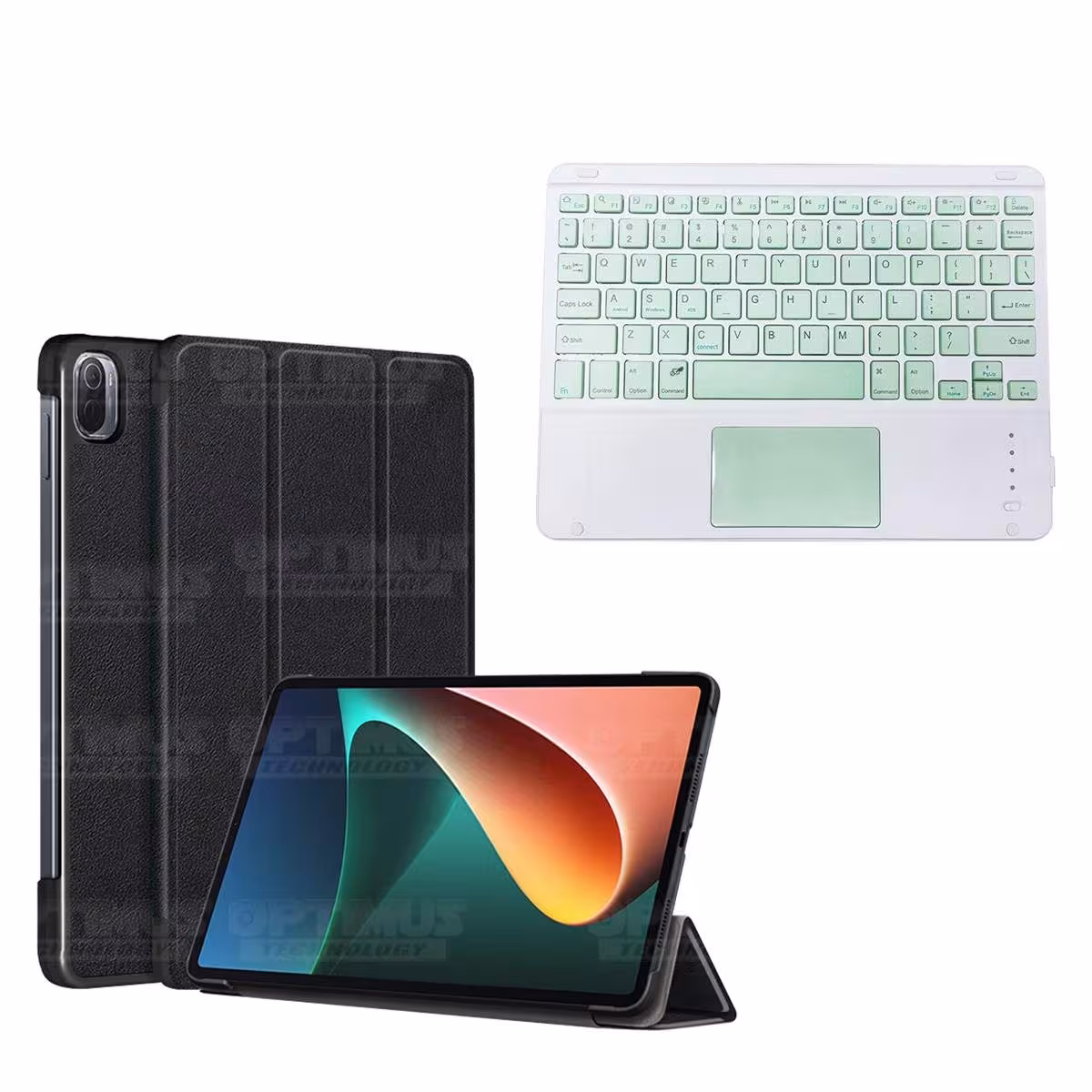 Kit Case Folio Protector + Teclado Mouse Touchpad Bluetooth para Tablet Xiaomi Mi Pad 5 OPTIMUS TECHNOLOGY™ - 7