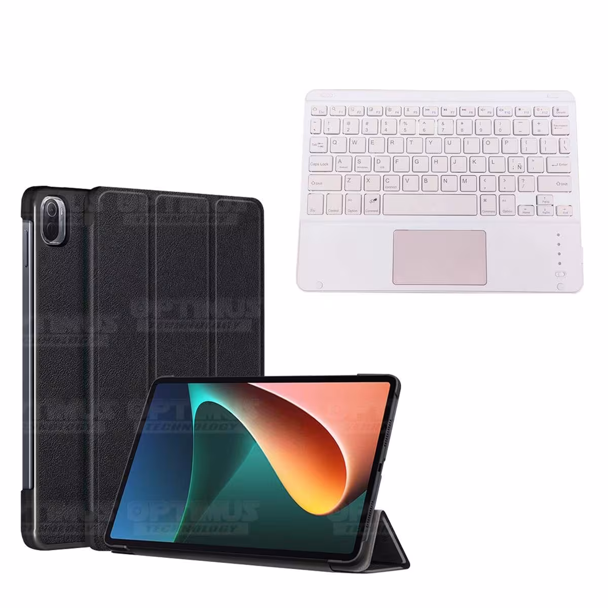 Kit Case Folio Protector + Teclado Mouse Touchpad Bluetooth para Tablet Xiaomi Mi Pad 5 OPTIMUS TECHNOLOGY™ - 9
