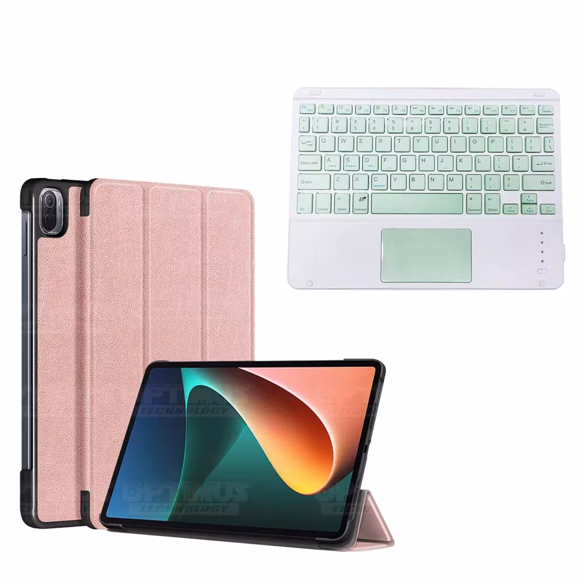 Kit Case Folio Protector + Teclado Mouse Touchpad Bluetooth para Tablet Xiaomi Mi Pad 5 OPTIMUS TECHNOLOGY™ - 15