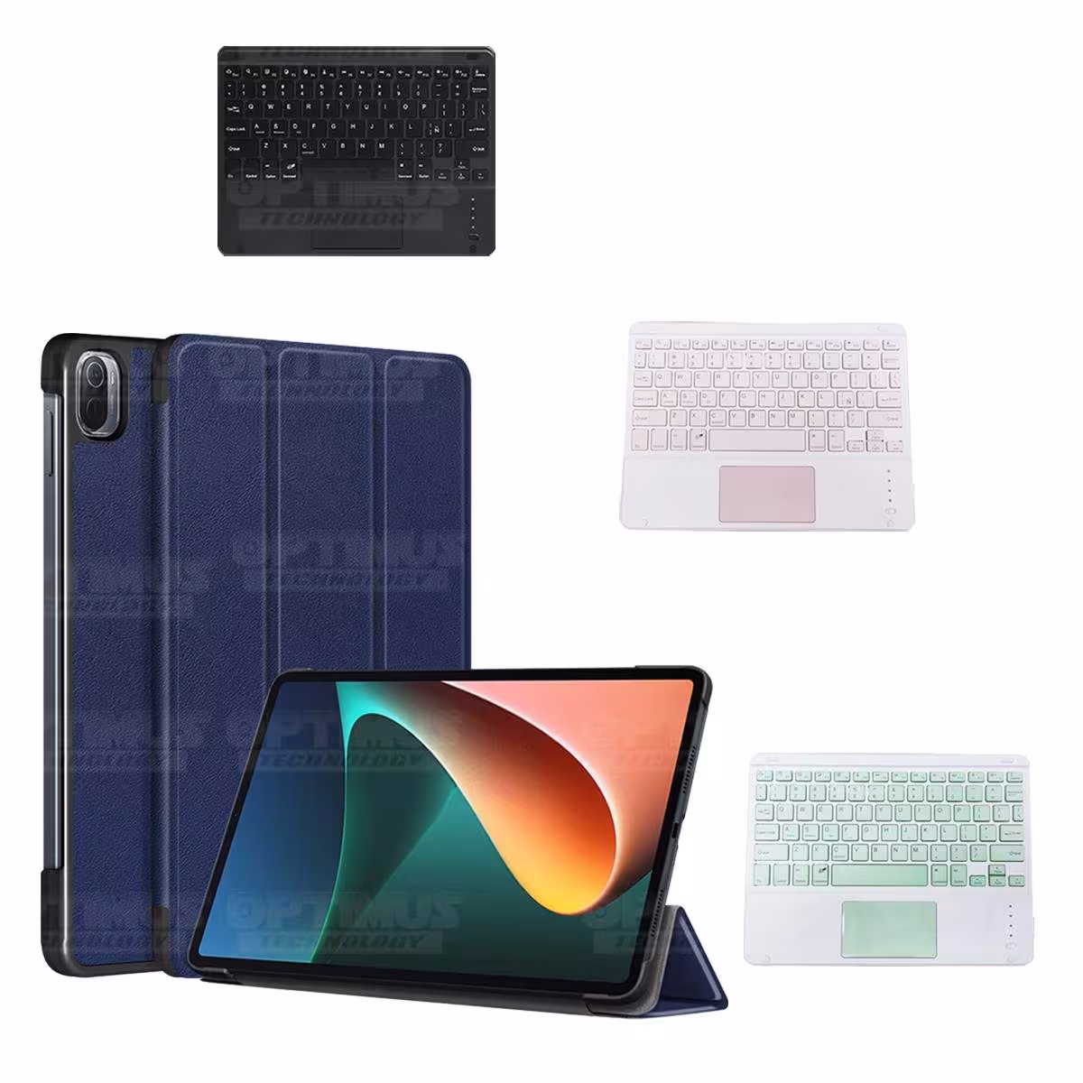 Kit Case Folio Protector + Teclado Mouse Touchpad Bluetooth para Tablet Xiaomi Mi Pad 5 OPTIMUS TECHNOLOGY™ - 16