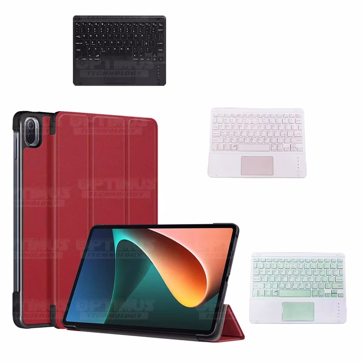 Kit Case Folio Protector + Teclado Mouse Touchpad Bluetooth para Tablet Xiaomi Mi Pad 5 OPTIMUS TECHNOLOGY™ - 28