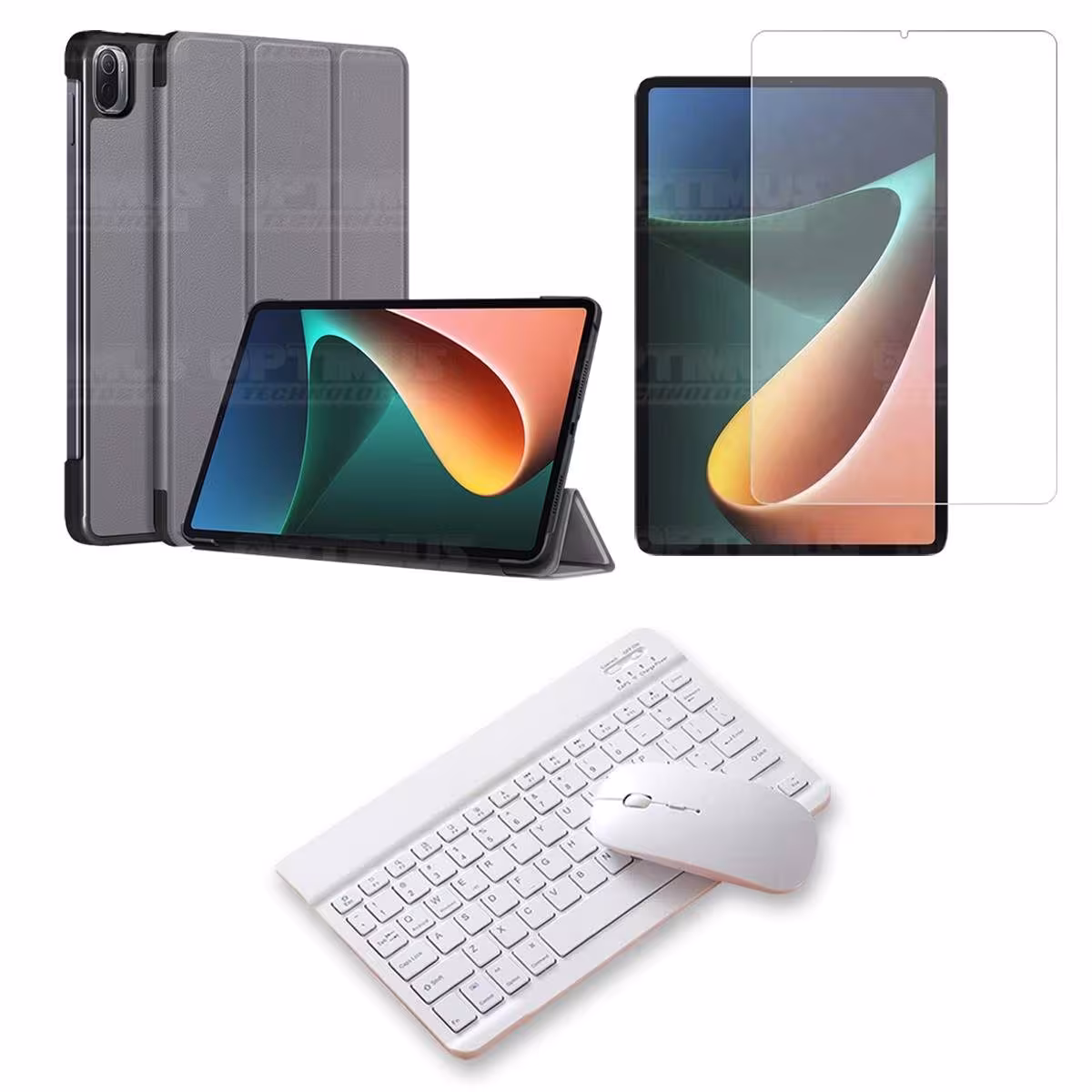 Kit Vidrio templado + Case Protector + Teclado y Mouse Bluetooth Tablet Xiaomi Mi Pad 5 OPTIMUS TECHNOLOGY™ - 6