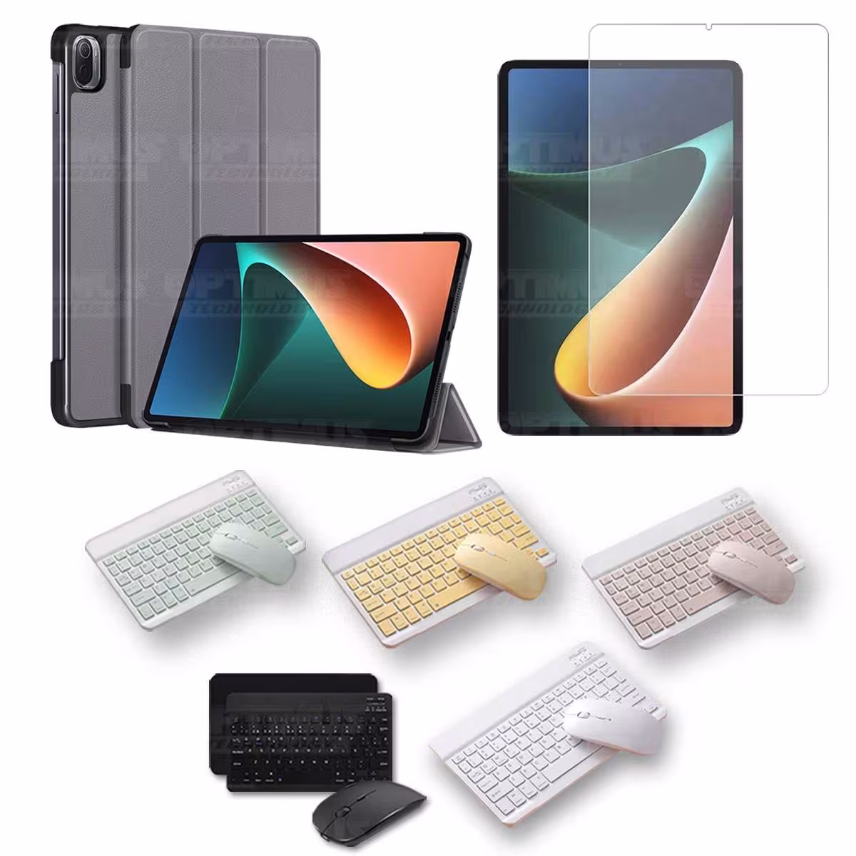 Kit Vidrio templado + Case Protector + Teclado y Mouse Bluetooth Tablet Xiaomi Mi Pad 5 OPTIMUS TECHNOLOGY™ - 30