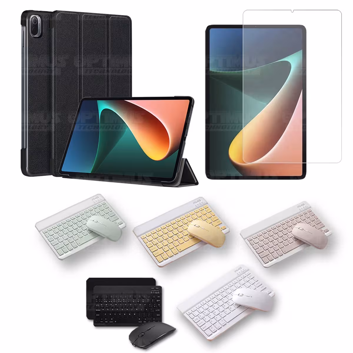 Kit Vidrio templado + Case Protector + Teclado y Mouse Bluetooth Tablet Xiaomi Mi Pad 5 OPTIMUS TECHNOLOGY™ - 34