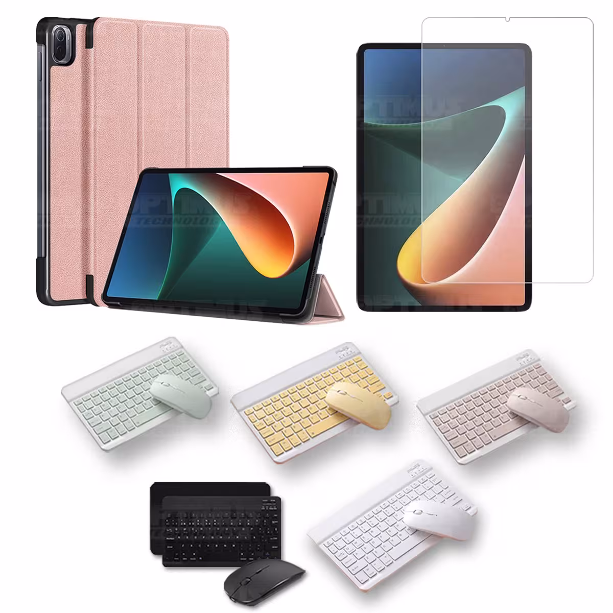 Kit Vidrio templado + Case Protector + Teclado y Mouse Bluetooth Tablet Xiaomi Mi Pad 5 OPTIMUS TECHNOLOGY™ - 42