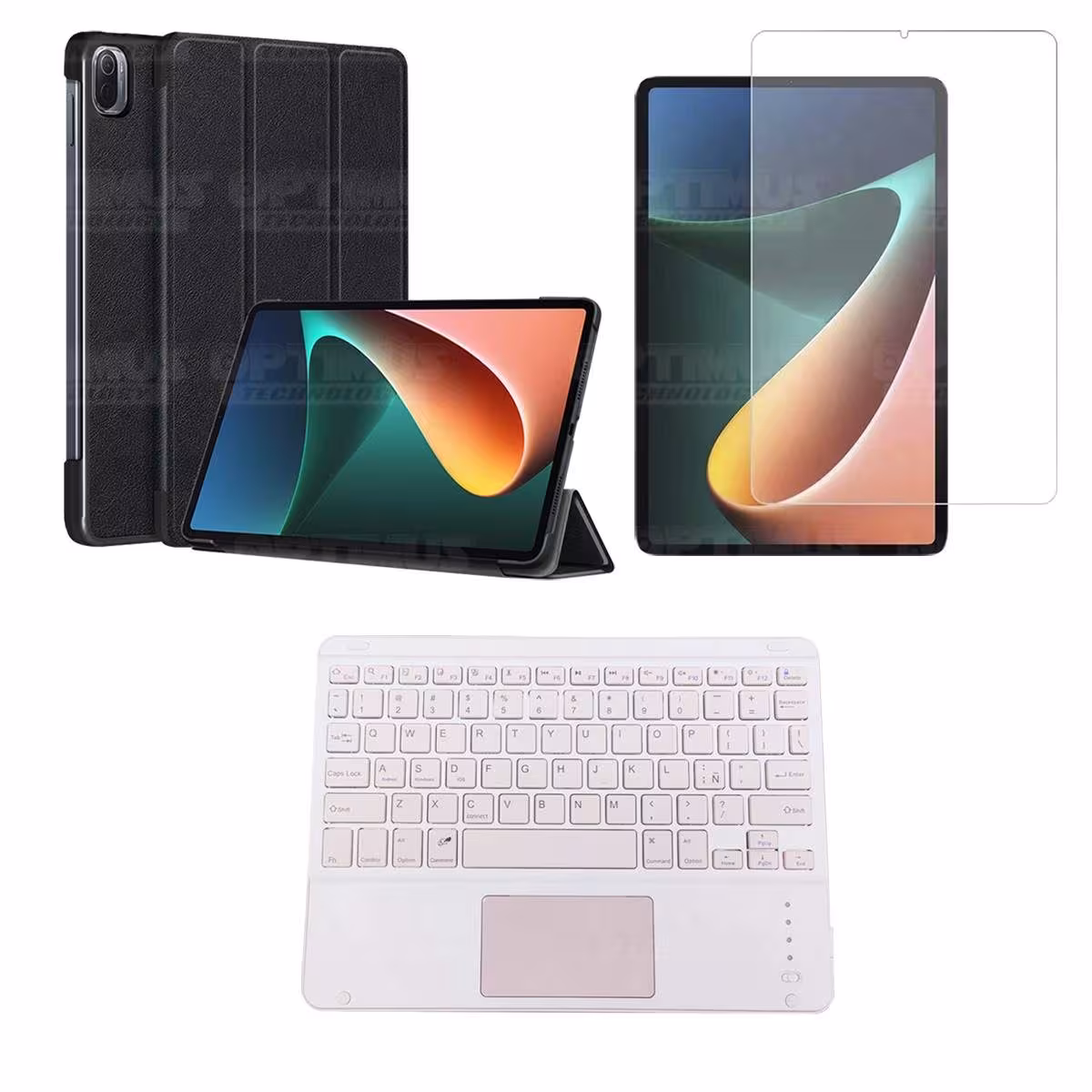 Kit Vidrio templado + Case Protector + Teclado Touchpad Bluetooth Tablet Xiaomi Mi Pad 5 OPTIMUS TECHNOLOGY™ - 7