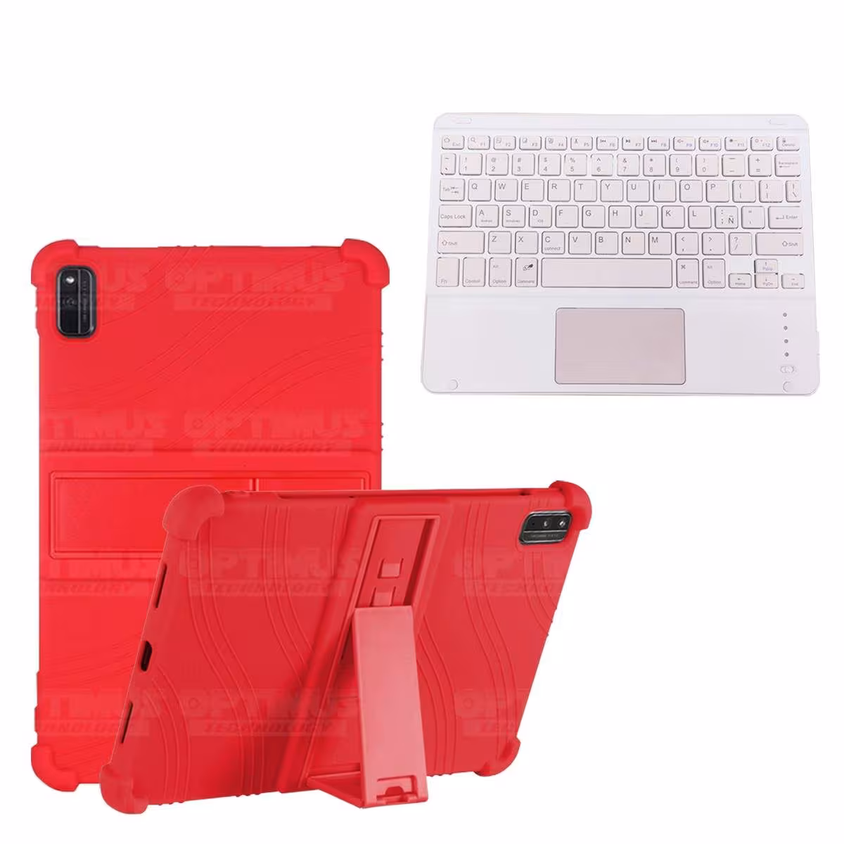 Kit Estuche Protector Antigolpes + Teclado Mouse Touchpad Bluetooth Xiaomi Mi Pad 5 OPTIMUS TECHNOLOGY™ - 10