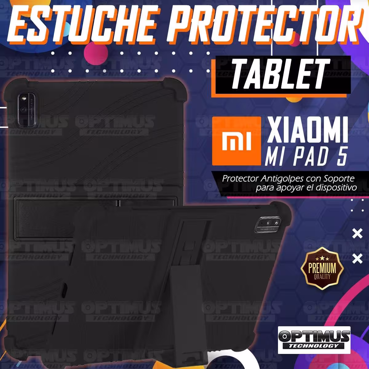 Kit Estuche Protector Antigolpes + Teclado Mouse Touchpad Bluetooth Xiaomi Mi Pad 5 OPTIMUS TECHNOLOGY™ - 30