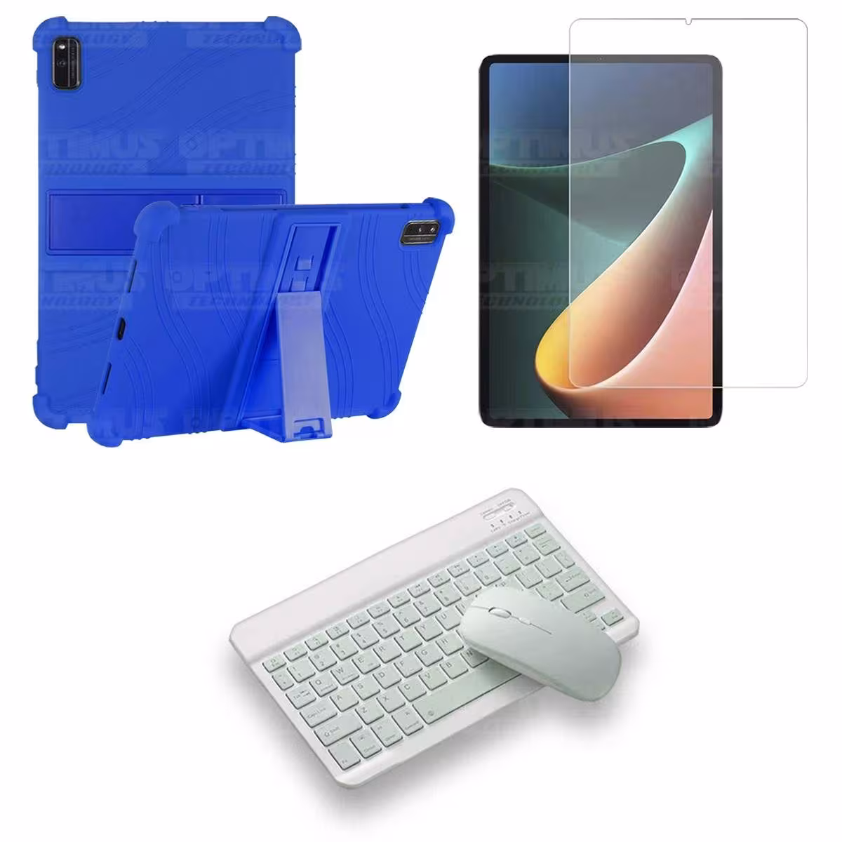 Kit Vidrio templado + Estuche Protector Goma + Teclado Bluetooth Tablet Xiaomi Mi Pad 5 OPTIMUS TECHNOLOGY™ - 3
