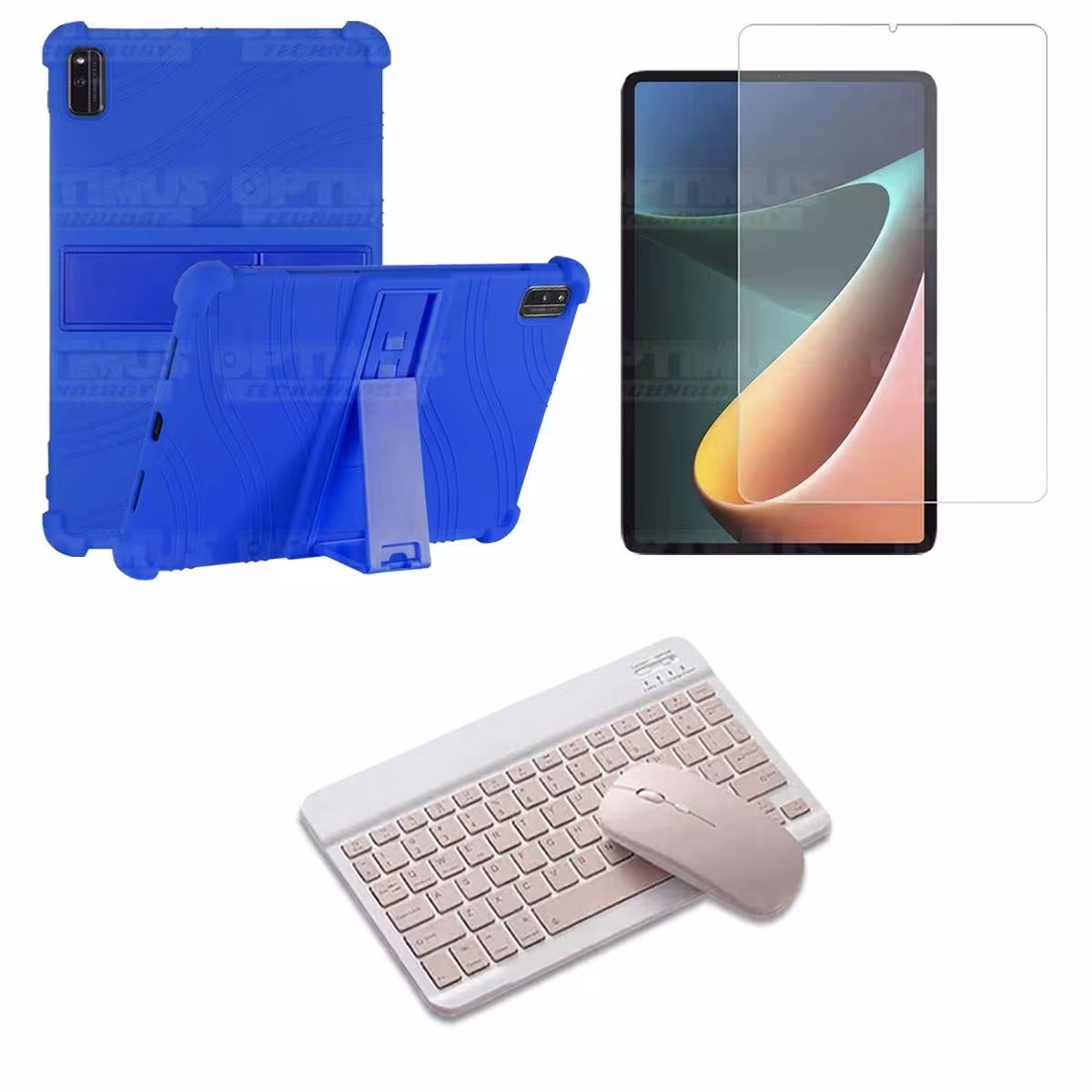 Kit Vidrio templado + Estuche Protector Goma + Teclado Bluetooth Tablet Xiaomi Mi Pad 5 OPTIMUS TECHNOLOGY™ - 5