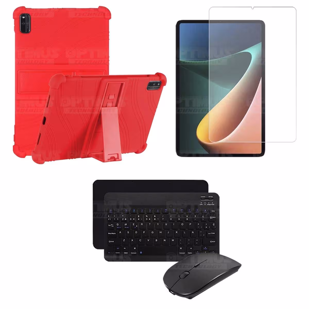 Kit Vidrio templado + Estuche Protector Goma + Teclado Bluetooth Tablet Xiaomi Mi Pad 5 OPTIMUS TECHNOLOGY™ - 17