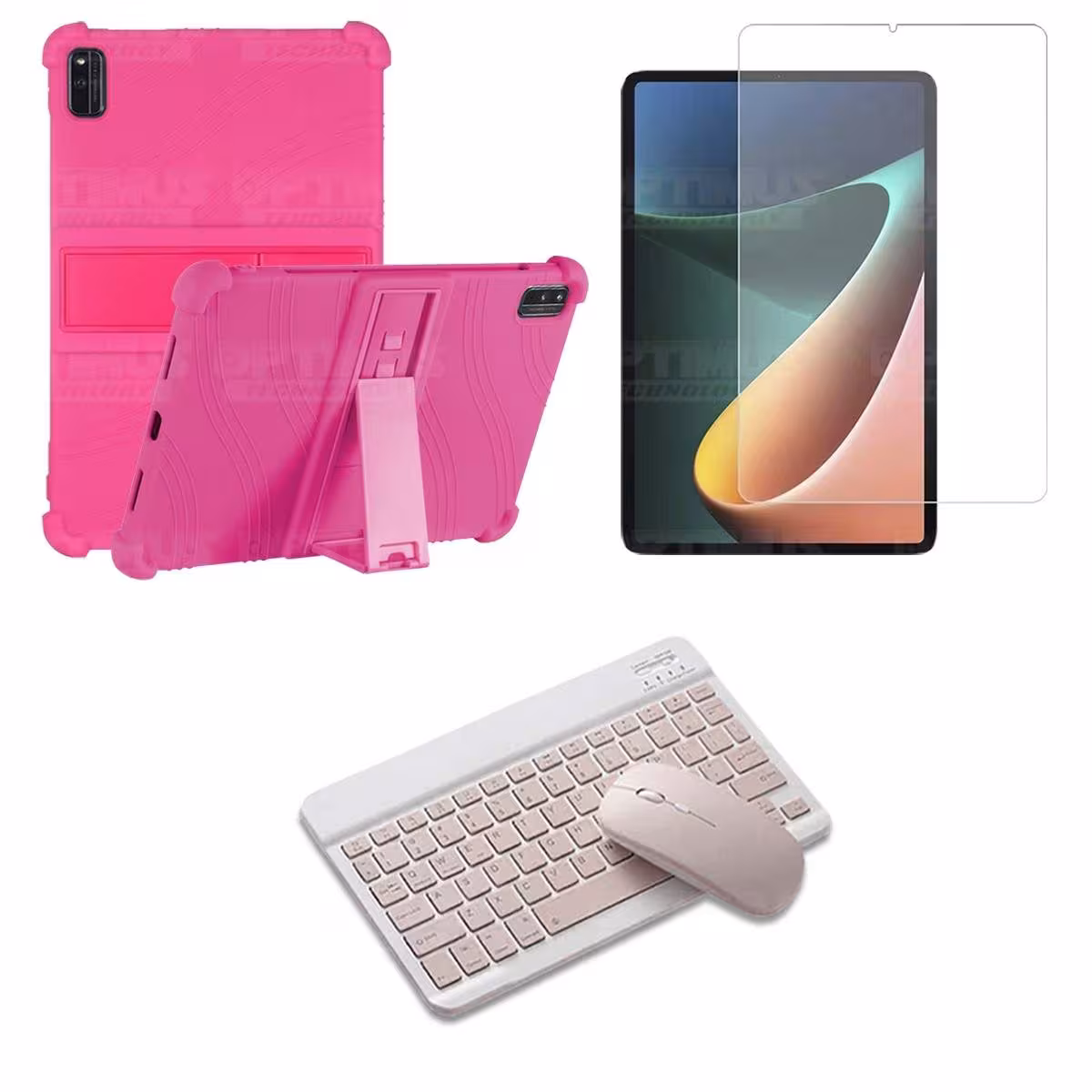 Kit Vidrio templado + Estuche Protector Goma + Teclado Bluetooth Tablet Xiaomi Mi Pad 5 OPTIMUS TECHNOLOGY™ - 25