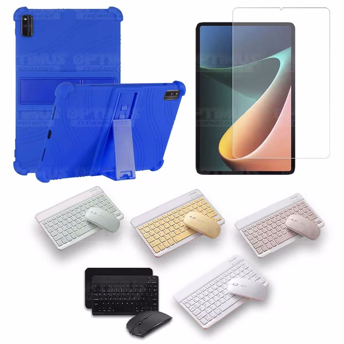 Kit Vidrio templado + Estuche Protector Goma + Teclado Bluetooth Tablet Xiaomi Mi Pad 5 OPTIMUS TECHNOLOGY™ - 26