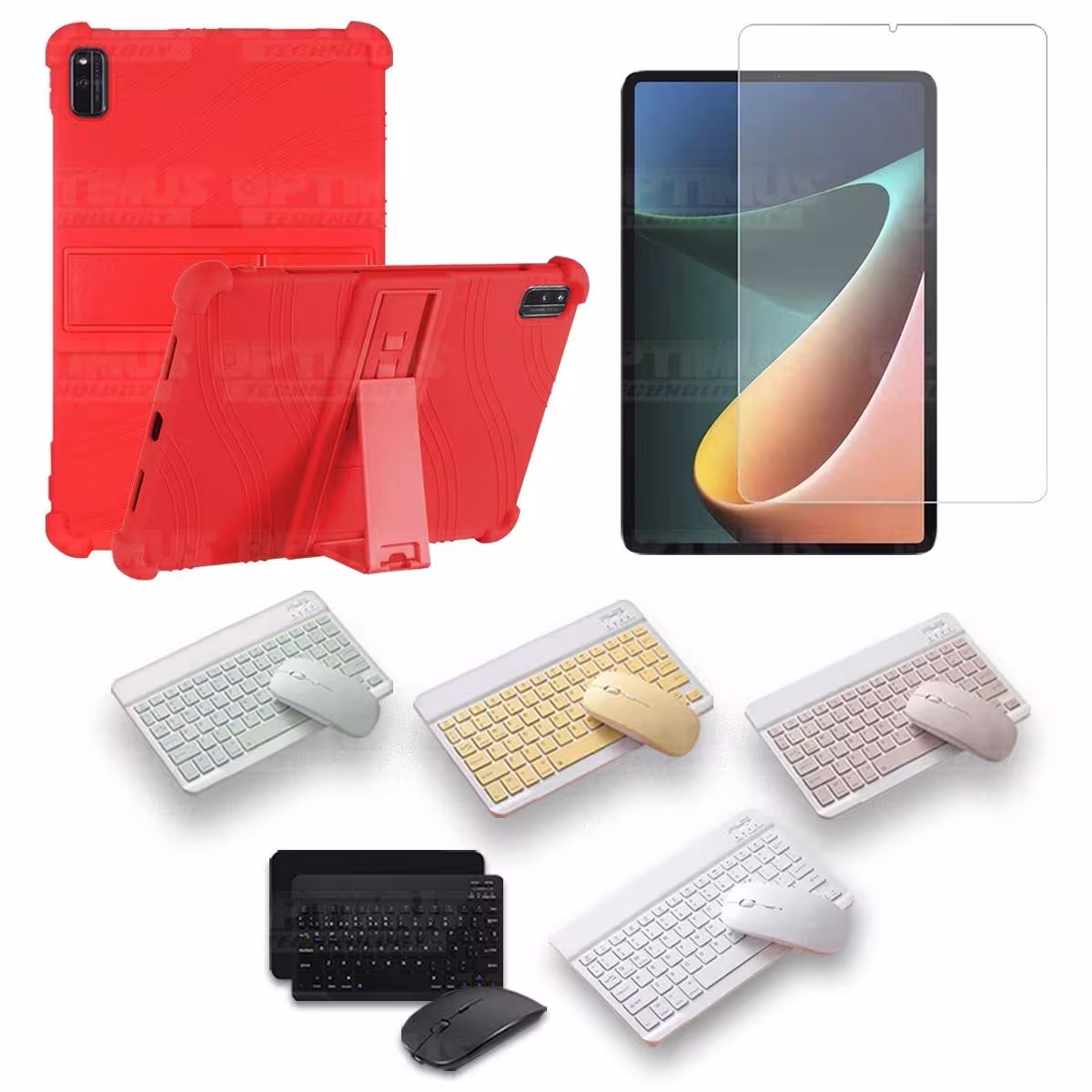Kit Vidrio templado + Estuche Protector Goma + Teclado Bluetooth Tablet Xiaomi Mi Pad 5 OPTIMUS TECHNOLOGY™ - 38