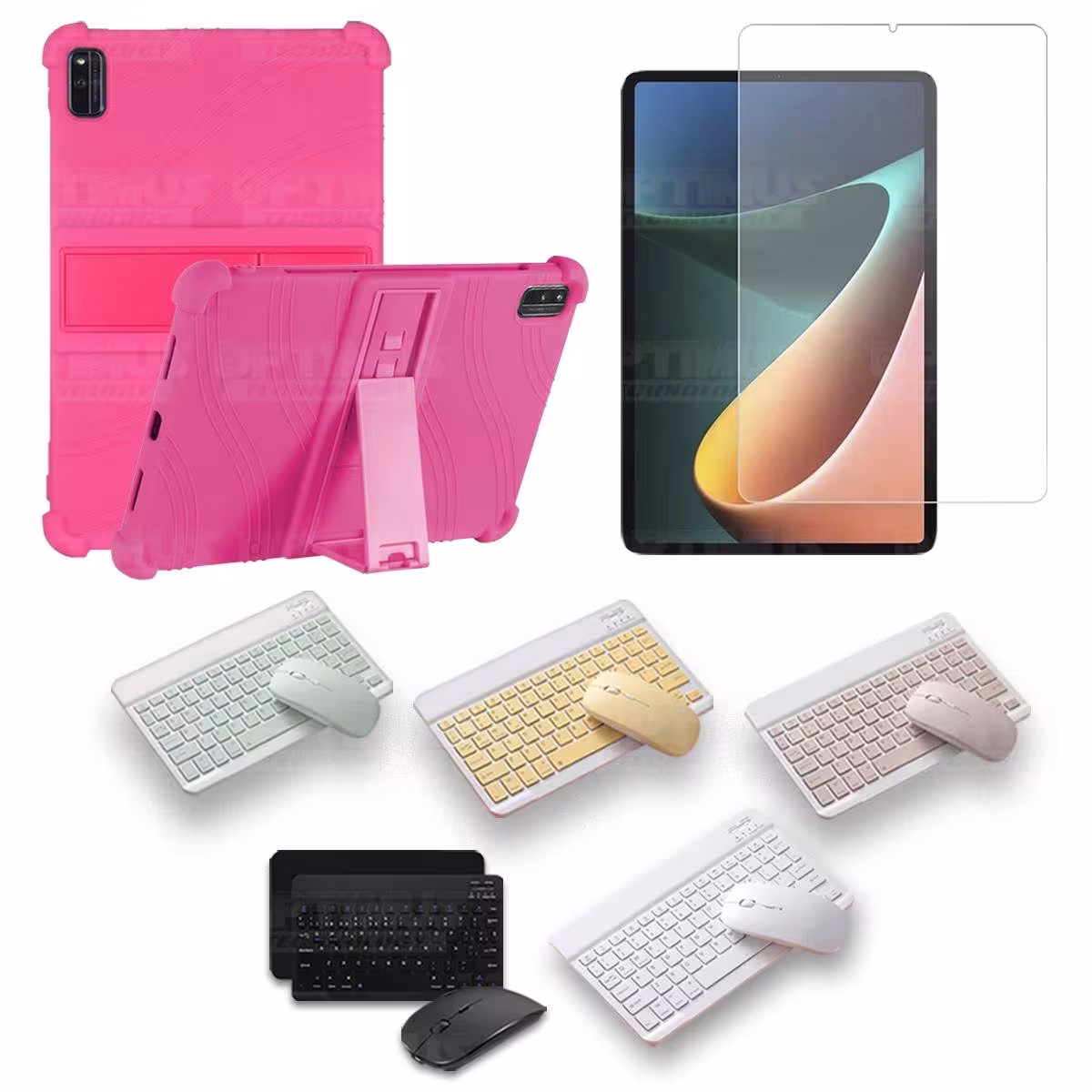 Kit Vidrio templado + Estuche Protector Goma + Teclado Bluetooth Tablet Xiaomi Mi Pad 5 OPTIMUS TECHNOLOGY™ - 42