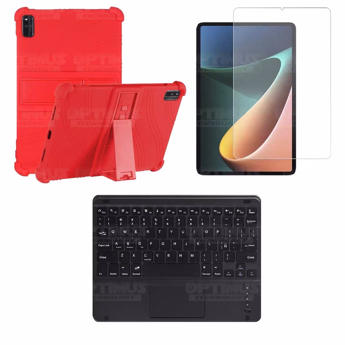Kit Vidrio templado + Estuche Protector + Teclado Touchpad Bluetooth Tablet Xiaomi Mi Pad 5 OPTIMUS TECHNOLOGY™ - 11