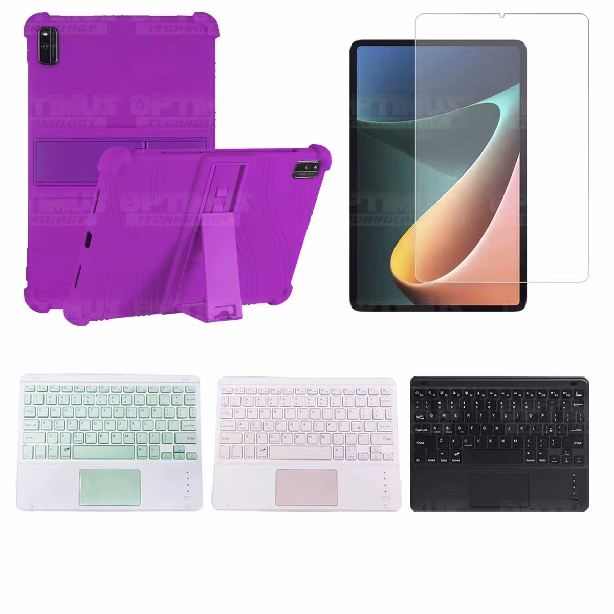 Kit Vidrio templado + Estuche Protector + Teclado Touchpad Bluetooth Tablet Xiaomi Mi Pad 5 OPTIMUS TECHNOLOGY™ - 20