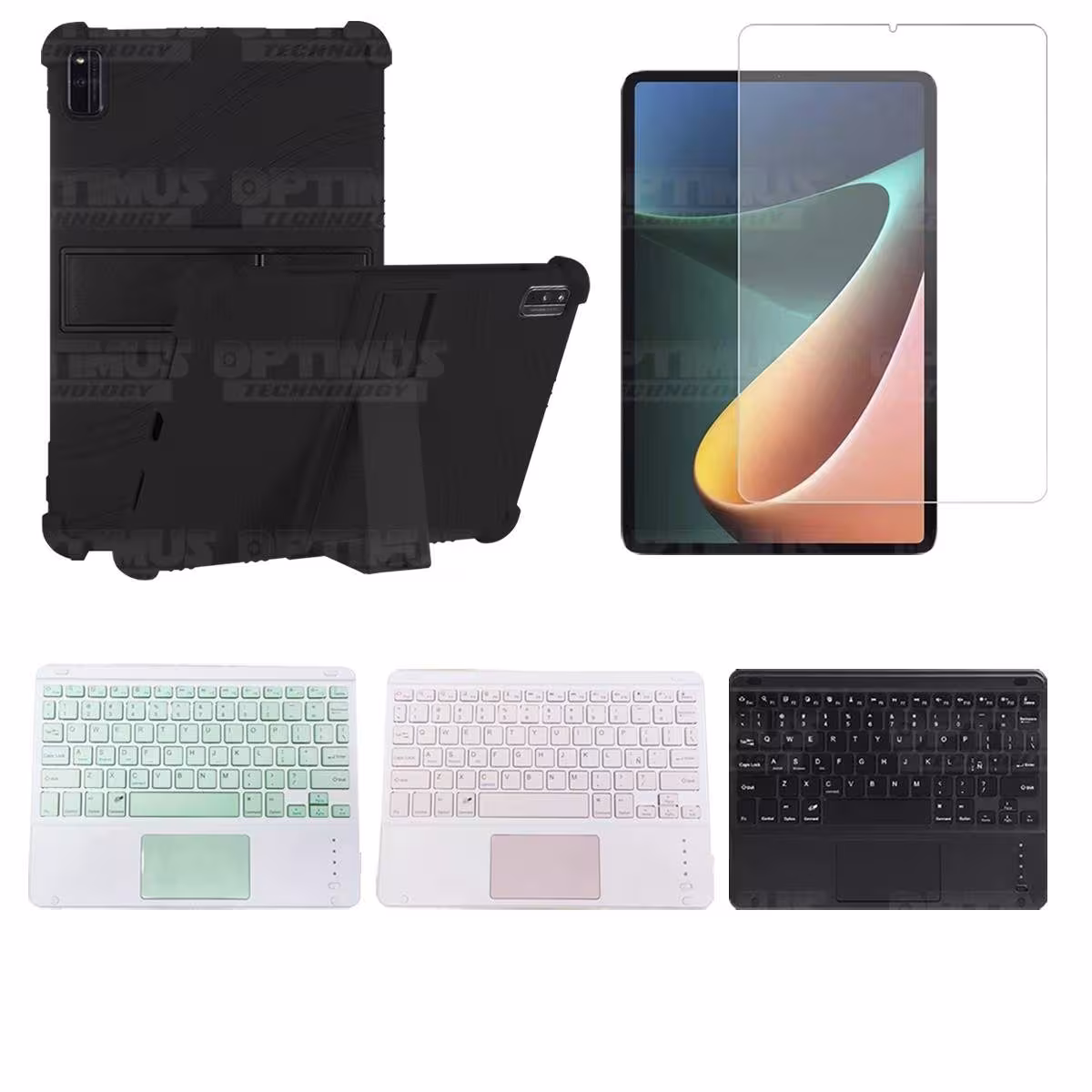Kit Vidrio templado + Estuche Protector + Teclado Touchpad Bluetooth Tablet Xiaomi Mi Pad 5 OPTIMUS TECHNOLOGY™ - 24