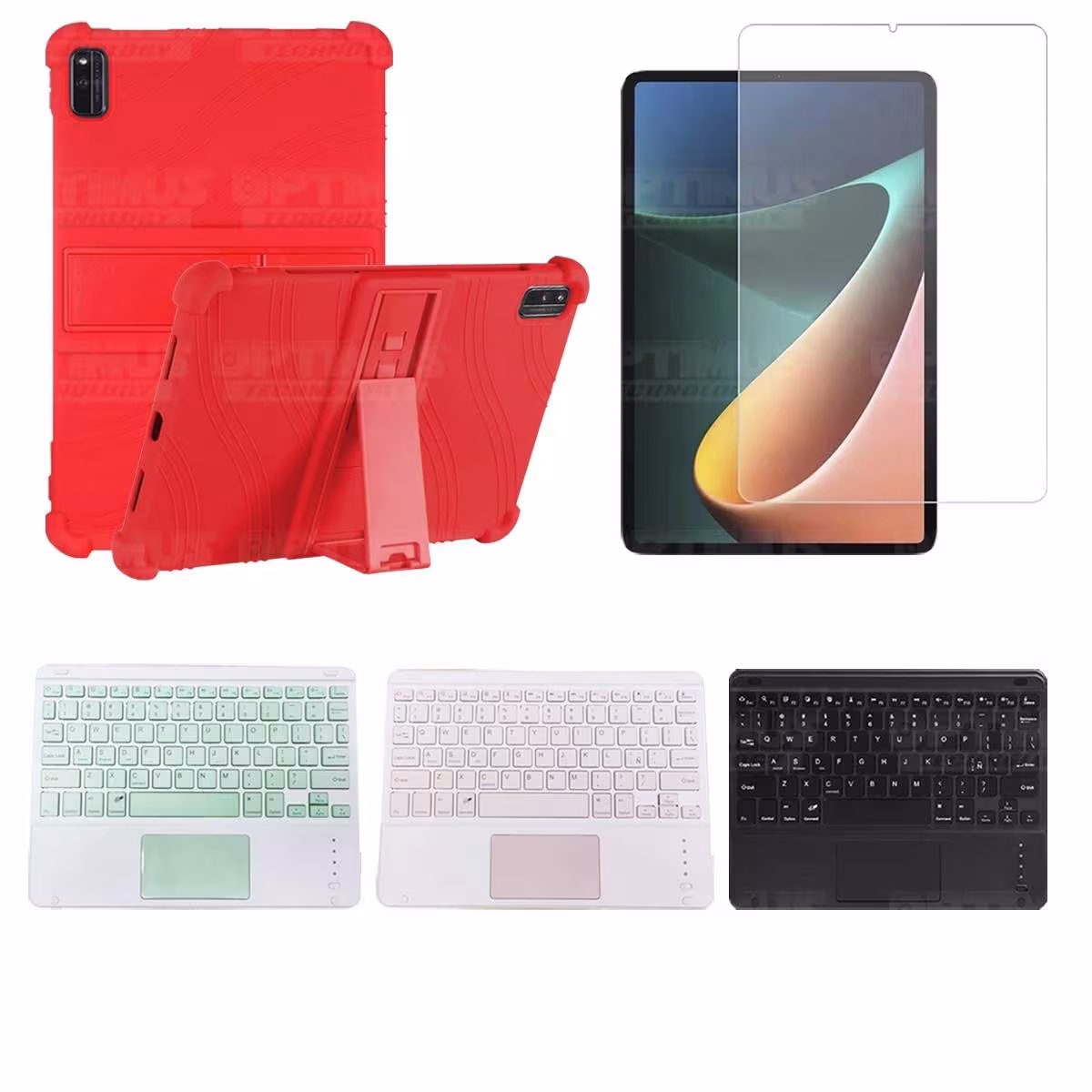 Kit Vidrio templado + Estuche Protector + Teclado Touchpad Bluetooth Tablet Xiaomi Mi Pad 5 OPTIMUS TECHNOLOGY™ - 28