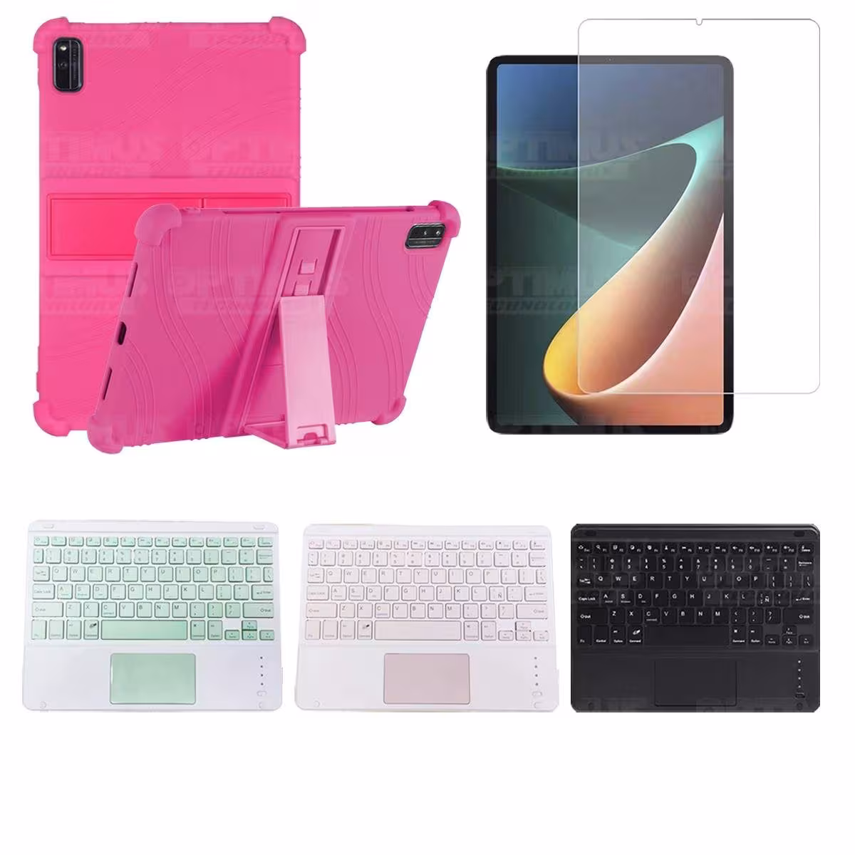 Kit Vidrio templado + Estuche Protector + Teclado Touchpad Bluetooth Tablet Xiaomi Mi Pad 5 OPTIMUS TECHNOLOGY™ - 32
