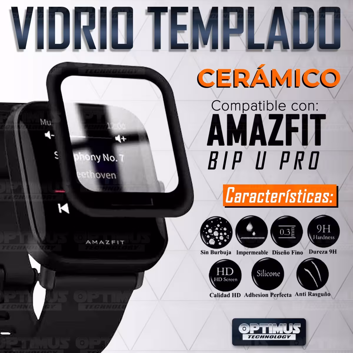 Vidrio Templado Cerámico Nanoglass Para Reloj Smartwatch Xiaomi Amazfit bip U Pro