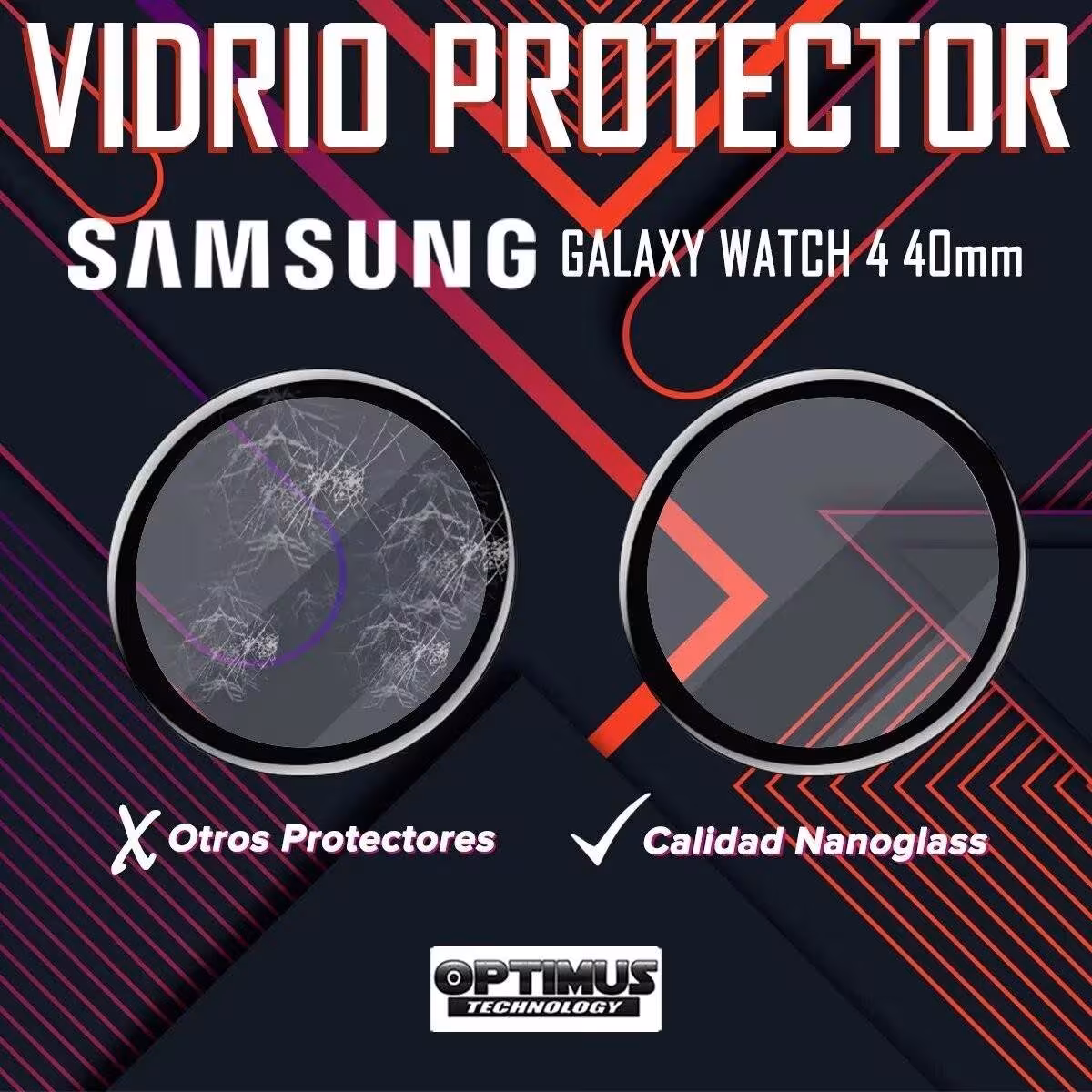 Vidrio Templado Protector cerámico Reloj Samsung Galaxy Watch 4 40mm | | VTP-CR-SG-W-40MM |
