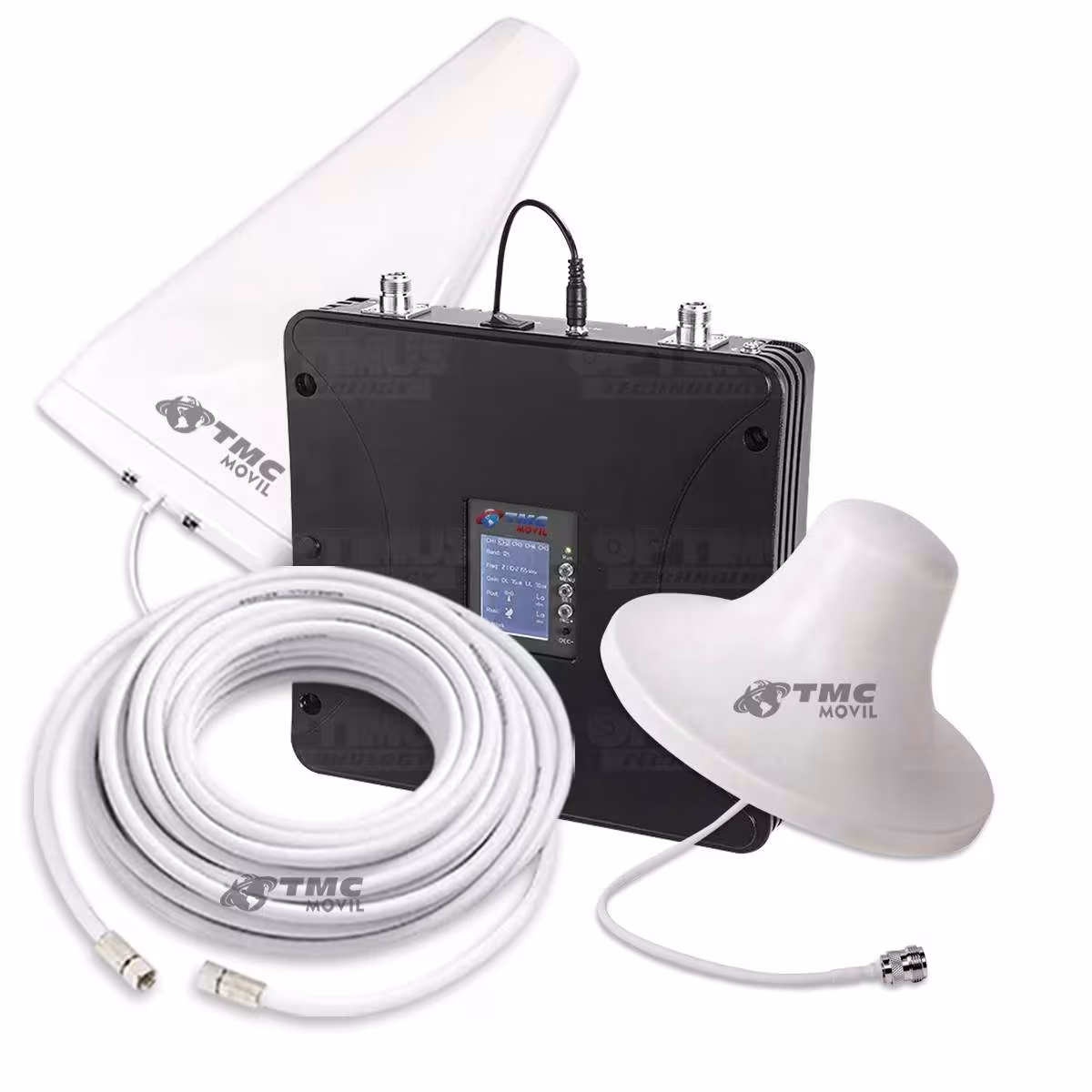 KIT Amplificador De Señal Celular TMC Signal PRO Repetidor Redes 4GLTE con antenas FULL BAND 700 - 2600 MHz TMC MOVIL - 1