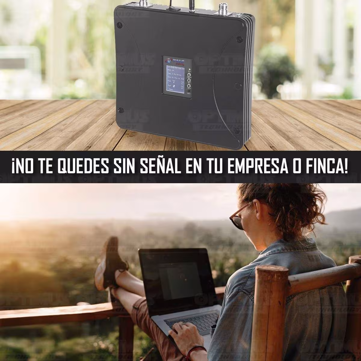 KIT Amplificador De Señal Celular TMC Signal PRO Repetidor Redes 4GLTE con antenas FULL BAND 700 - 2600 MHz TMC MOVIL - 8