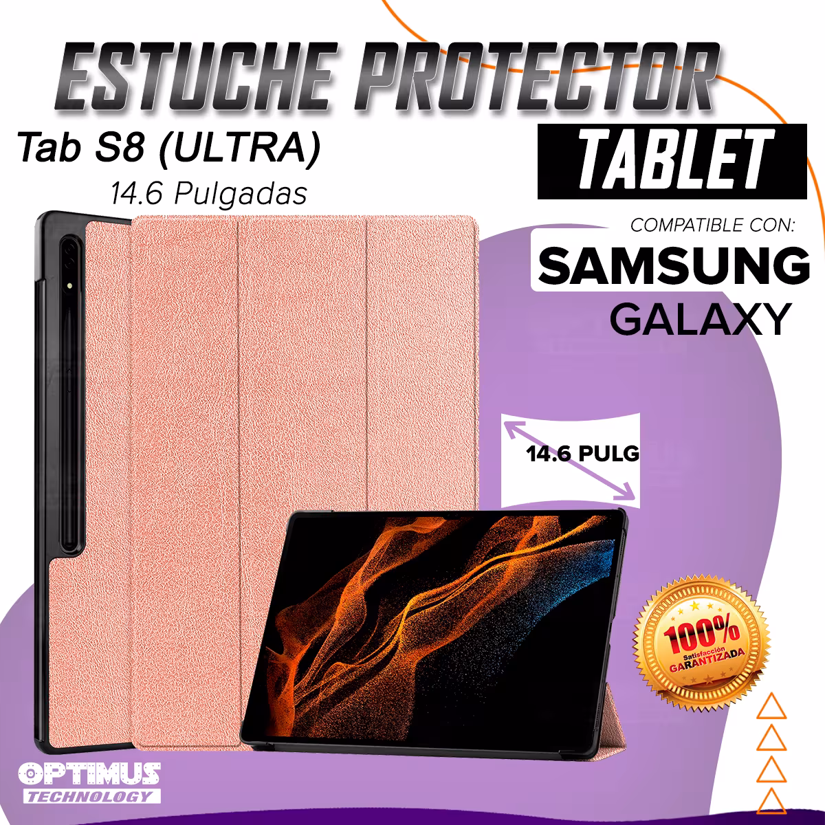 Estuche Case Forro Protector Con Tapa Para Tablet Samsung Galaxy Tab S8 Ultra 14.6 Pulgadas | OPTIMUS TECHNOLOGY™ | SGTS8U-351 |