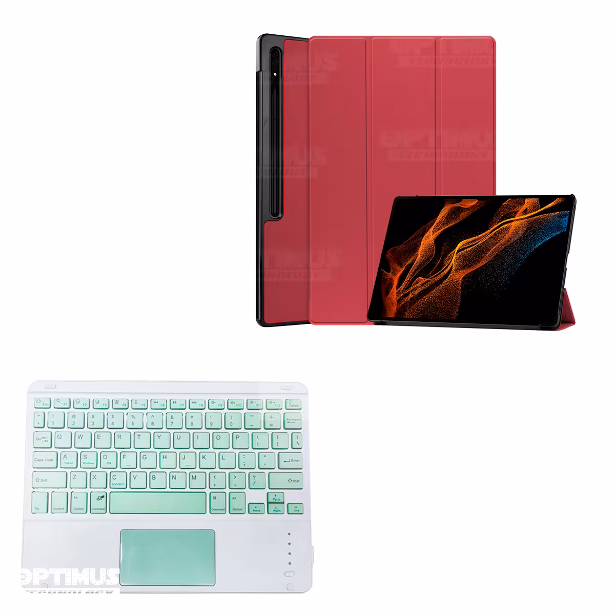 Vidrio Estuche Teclado Touchpad BT para Samsung Galaxy Tab S8 Ultra 14.6 Pulgadas | OPTIMUS TECHNOLOGY™ | SGTS8U-81 |