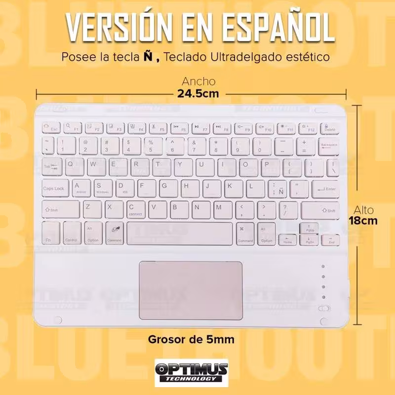 Vidrio Estuche Teclado Touchpad BT para Samsung Galaxy Tab S8 Ultra 14.6 Pulgadas | OPTIMUS TECHNOLOGY™ | SGTS8U-81 |