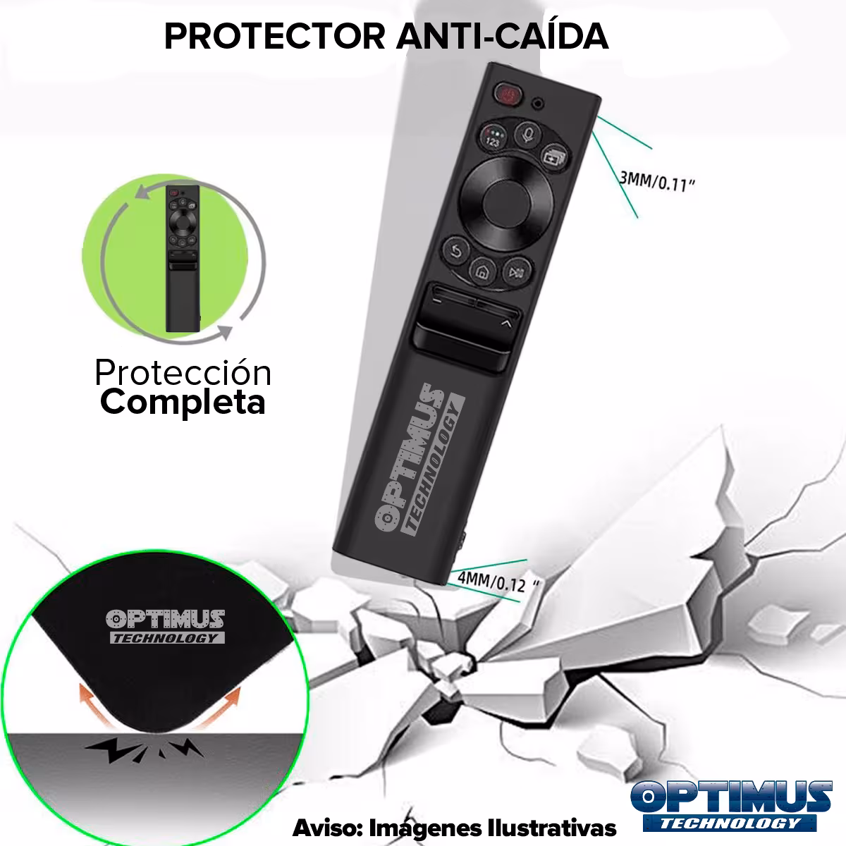 Estuche protector Control Remoto TV Samsung BN59 Con Carga Solar | OPTIMUS TECHNOLOGY™ | EST-CTRL-BN59-VER6 |