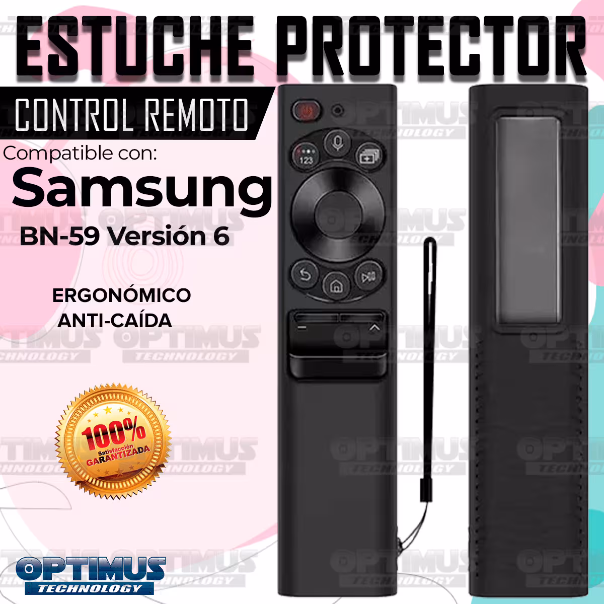 Estuche protector Control Remoto TV Samsung BN59 Con Carga Solar | OPTIMUS TECHNOLOGY™ | EST-CTRL-BN59-VER6 |
